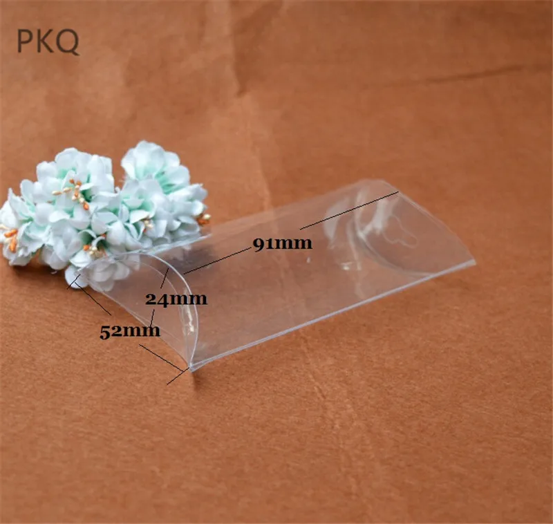 

5.2x2.4x12.7cm 10pcs Clear Plastic PVC Pillow Box Party Favor Wedding Display Box Candy Party Favour Baby Shower Clear Gift pvc
