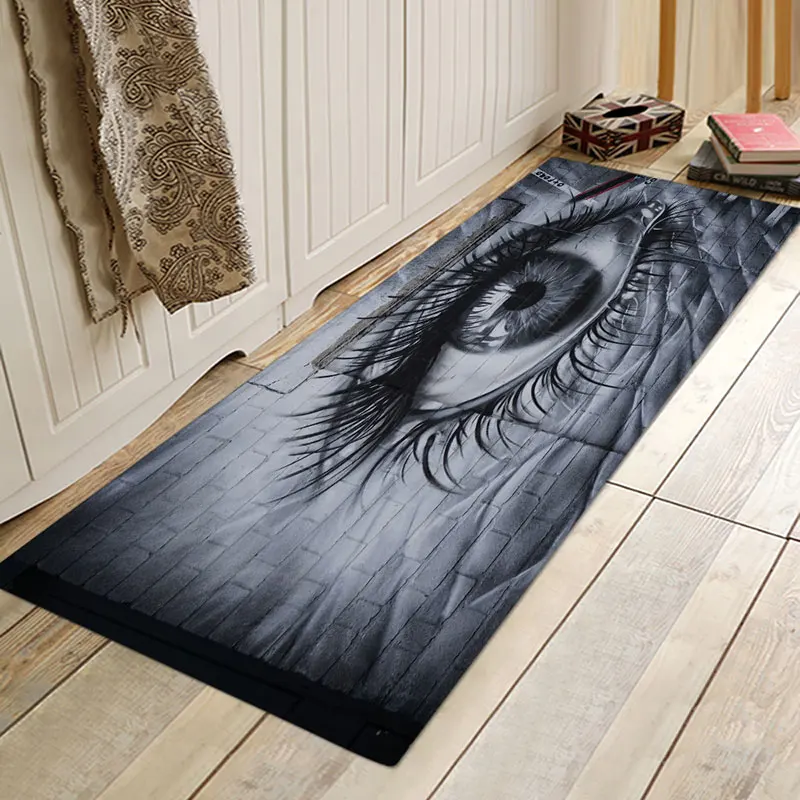 big eye Абсорбирующий Противоскользящий коврик для ванной комнаты с абсорбирующей фланелевой печатью серии 3D - Цвет: big eye