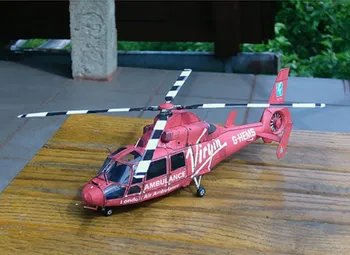 

1:48 French dolphin helicopter paper model manual DIY helicopter model manual work