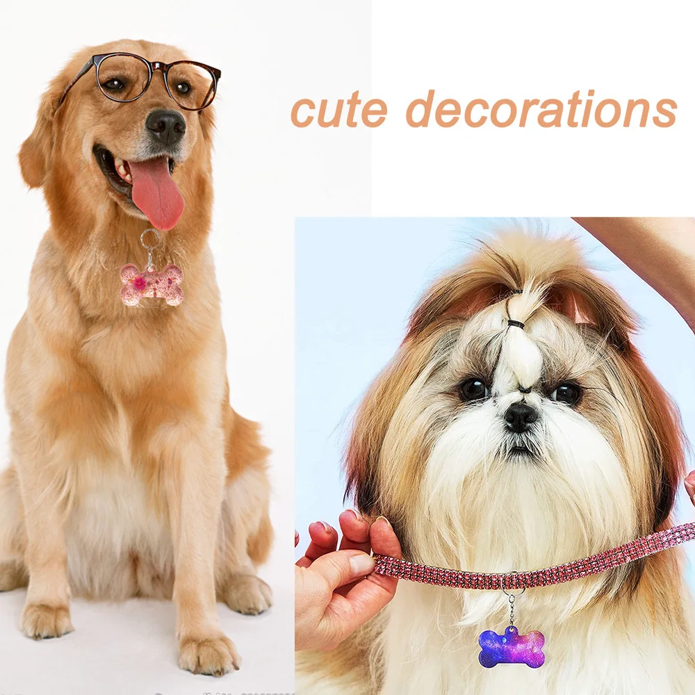 DIY Dog Tag Bone Shaped Keychain Casting Silicone Mould Key Chain