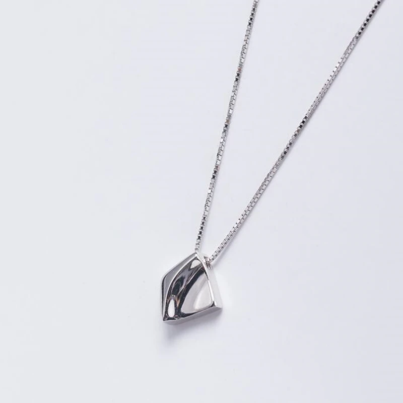 

Iregular Geometric Personality Box Chain Pendant Necklace Real 925 Sterling Silver Fine Jewelry For Women Party Bijoux