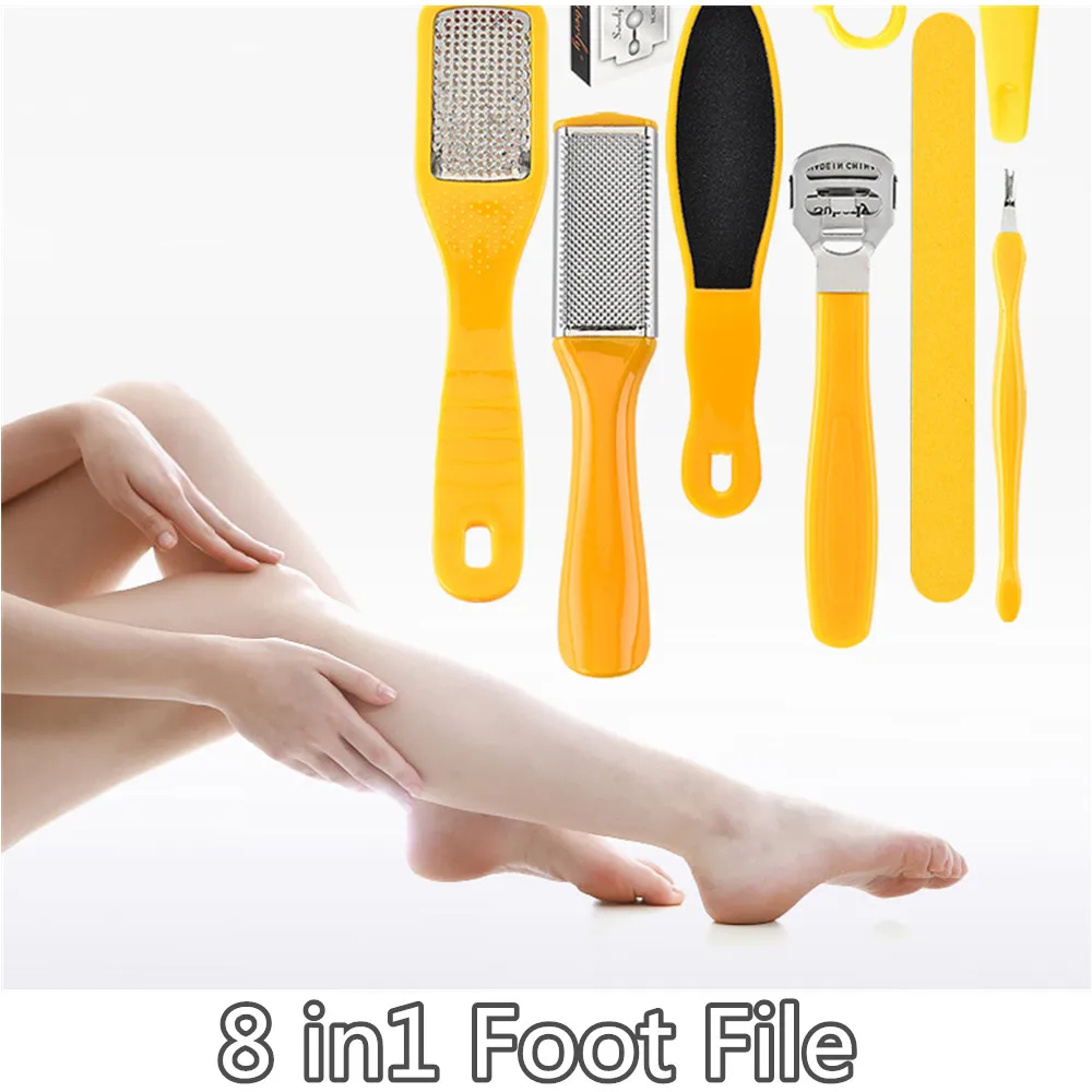 10PC Set Foot File Callus Remover Shaver Corn Hard Dead Skin Foot Pedicure Tool Set Professional 2