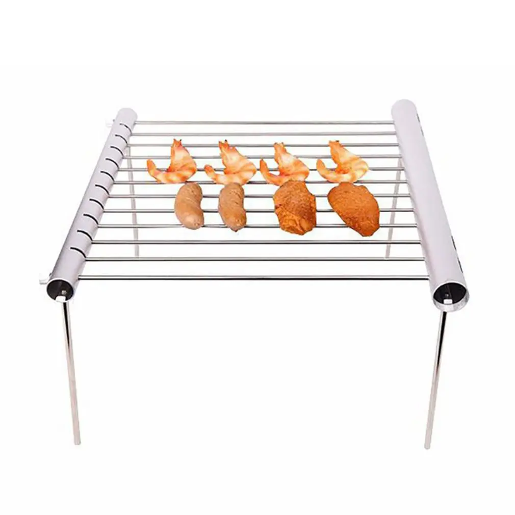 1 шт. из нержавеющей стали для барбекю гриль шкаф складной Портативный кемпинг