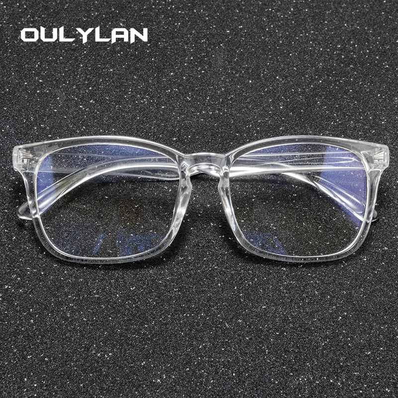 Oulylan-gafas transparentes para hombre y mujer, anteojos con montura de  luz azul, para ordenador, montura óptica transparente para Miopía