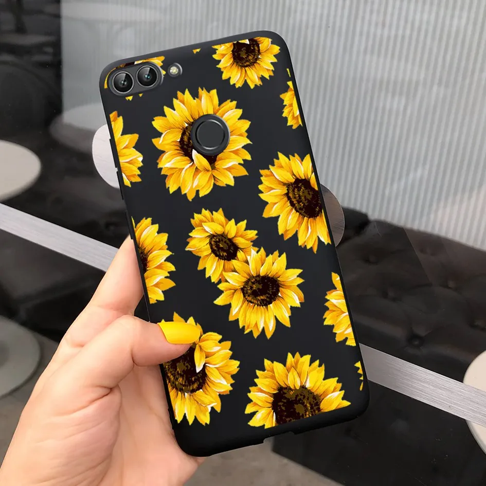 For Huawei P Smart Case For Huawei P Smart 2018 Daisy Flower Phone Case FIG-LX1 Soft Tpu Silicone Back Cover on PSmart 5.65" Bag phone pouch for running Cases & Covers