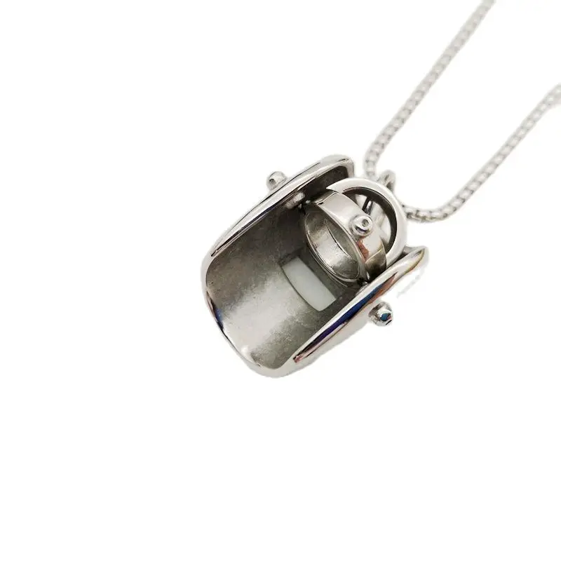 316L Stainless steel mens hip hop mask pendant necklace creative Silver color Welder mask necklace fashion jewelry men gift