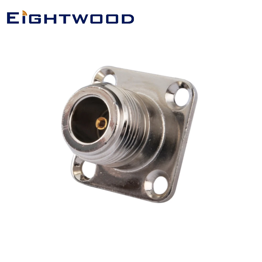 

Eightwood N Женский Разъем RF коаксиальный разъем для полужесткого кабеля 141 дюйма RG402, коаксиальный адаптер с четырьмя отверстиями, крепление на панели