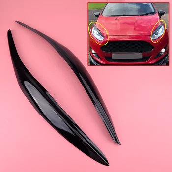 

2pcs Glossy Black ABS Car Headlight Eyebrows Brows Eyelids Cover fit for Ford Fiesta MK7 MK7.5 2012 2013 2014 2015 2016 2017