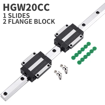 

1pc linear guide HGR20 HGH20 arbitrary length +2pc HGW20CC linear bearing slider nc parts square guide