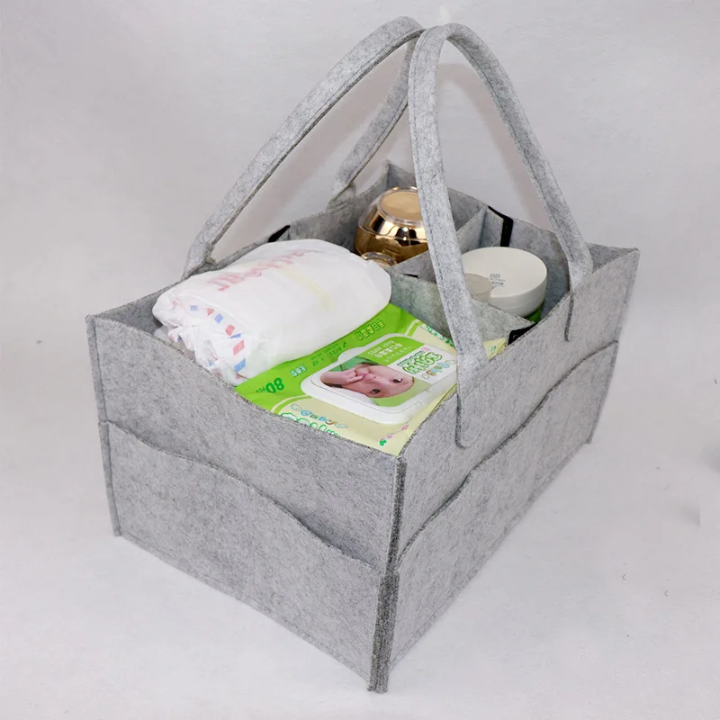 Large Size Diaper Bag Felt cloth Storage  Foldable Baby  Caddy Changing Table Organiser Toy Storage Basket Car Travel Organizer
