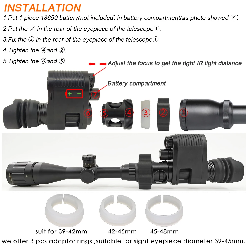 Hunting Trail Camera Trail Camera Megaorei 3 Night Vision Rifle Scope HD720P Video Record Photo Taking NV007 Hunting Optical Sight Camera 850nm Laser Infrared IR