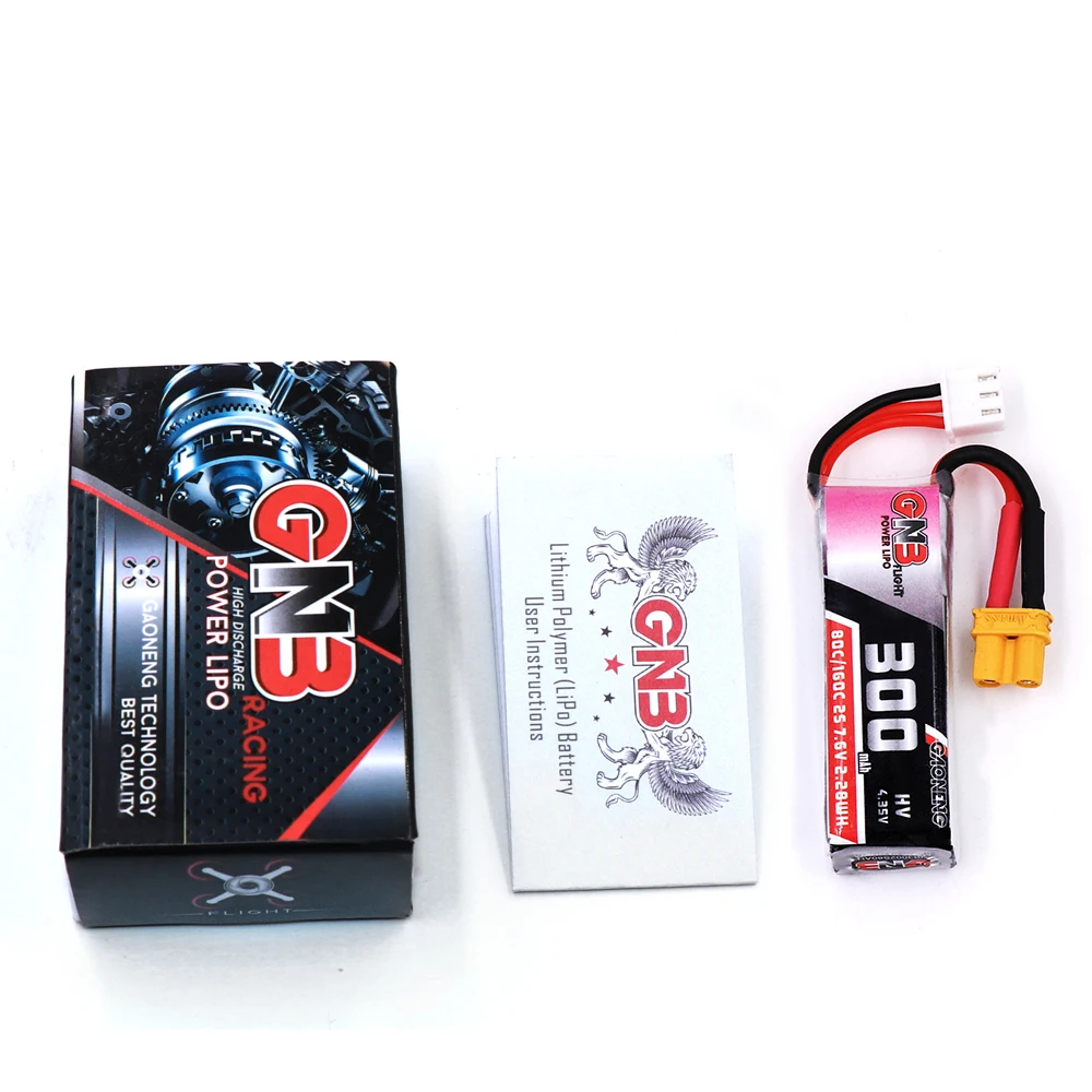 2/4 шт Gaoneng 7,6 V 300mAh 80C/160C 2S HV 4,35 V XT30 Lipo аккумулятор для Micro RC FPV Racing Cine Whoop BetaFPV Drone Quadcoper