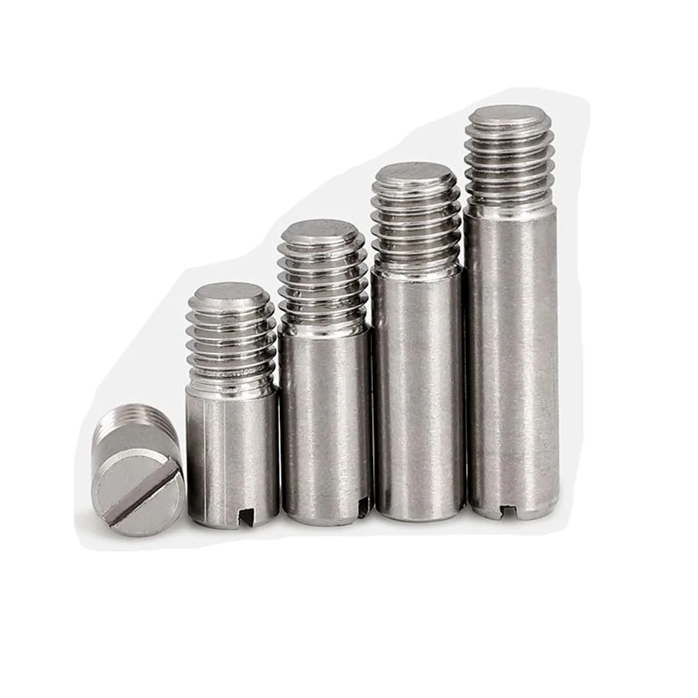 Stainless Steel Dowel Pin 2/10x M2 M2.5 M3 M4 M5 M6 M8 M10 GB878 304 A2 Outside Thread Solid Slotted Head Positioning Roll Shaft
