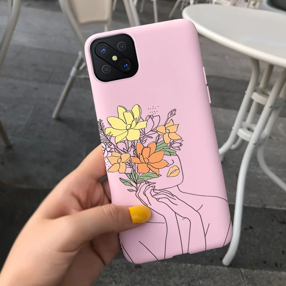 For OPPO Reno 4Z 5G Reno4Z CPH2065 Case Phone Cover Flower Cartoon Protective Bumper Funda Soft Coque For OPPO Reno4 Z A92s Etui