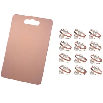 

12 Pcs Napkin Ring Holders (Rose Gold) & 1Pc Food Slice Cutting Storage Chopping Board Rose Gold