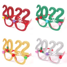 2022 Cute Christmas Glasses New Year Glasses Headband  Christmas Party Decorations Xmas Gifts Navidad 2021 Take Photo Props