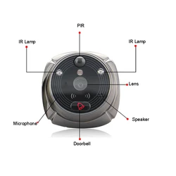 Rollup ihome5 wi fi, câmera olho mágico ip para porta, pir ir, visão noturna, detector de movimento, envio sem tela
