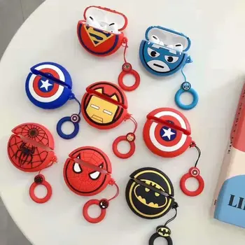 

3D Cute Captain America Iron Man Headphone Cases For Apple airpods pro 3 Wireless Bluetooth Headset Silicone Protective Sleeve