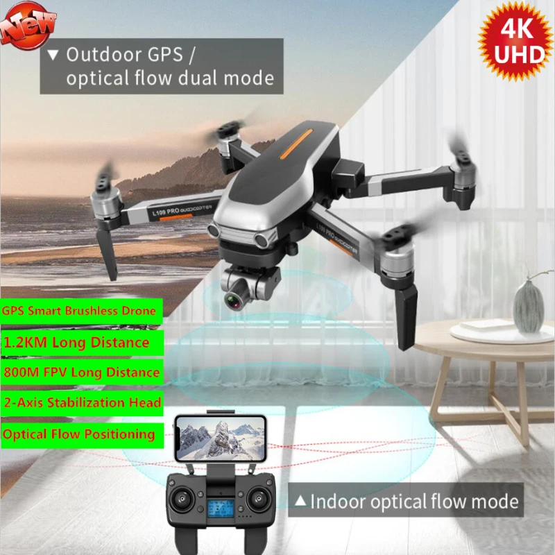 GPS следуй за мной бесщеточный Wi Fi FPV гоночный Дрон 5G 25 минут 2 оси Gimbal оптический