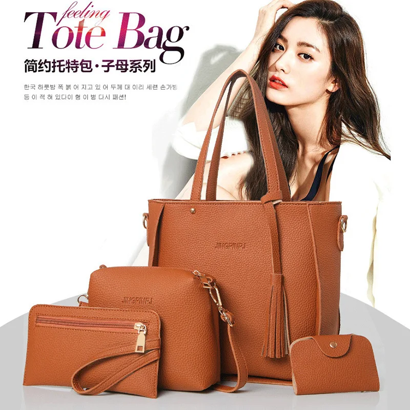 

For Bag Women's 2019 Summer New Style Fashion Tassels Different Size Bags Three-piece Set WOMEN'S Cross-body Bag Bags