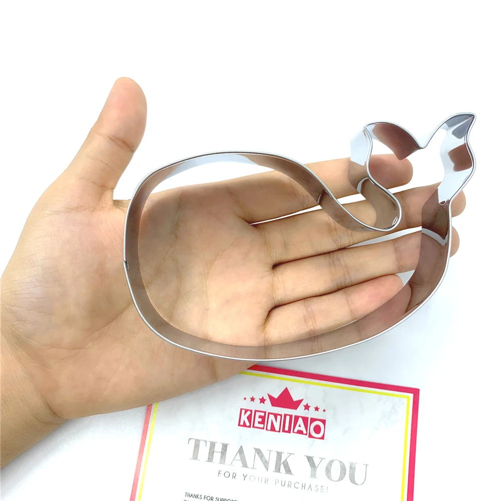 KENIAO Ocean Creatures Large Whale Cookie Cutter-11.8 cm-Under the Sea Biscuit Fondant Sandwich Bread Mold Stainless Steel