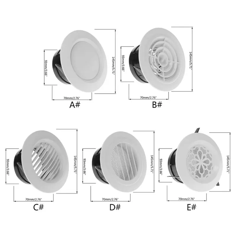 

Air Vent Extract Valve Grille Round Diffuser Ducting Ventilation Cover 100mm