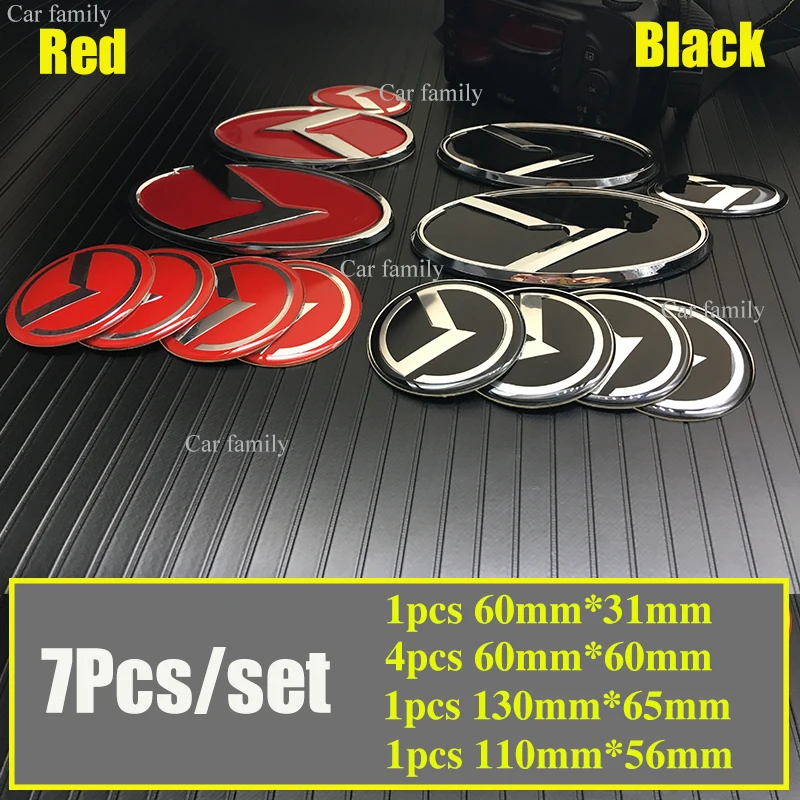 

Car Styling 7Pcs/set Car Logo Emblem Kit Front/rear badge Covers Wheel Sticker Steering Wheel Decal 130mm/110mm/60mm/31mm Chrome