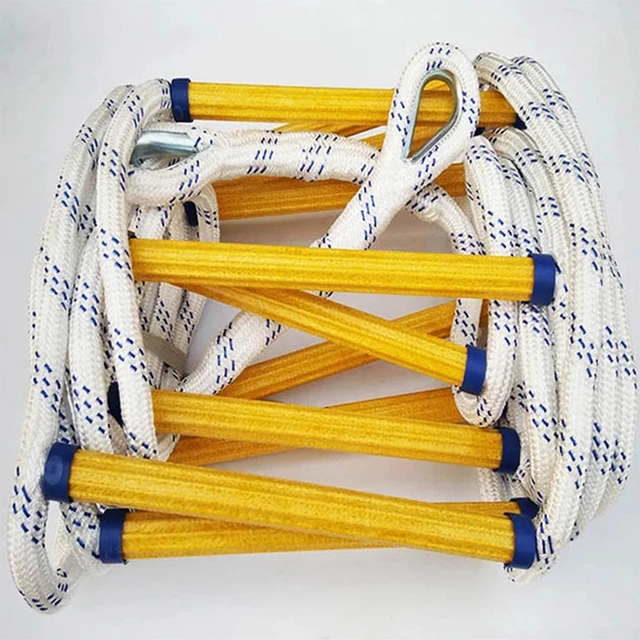 Outdoor Emergency Fire Escape Ladder Safety Rope With Hooks 10 FT Sturdy  Safety Rope Portable For Kids Adults Outdoor Work - AliExpress