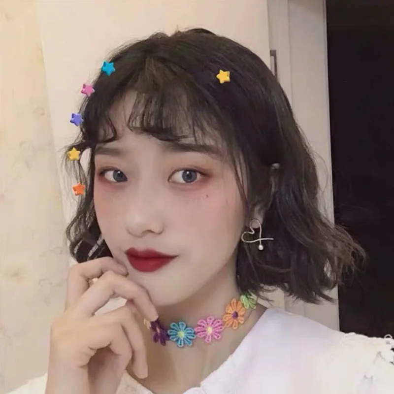 

Cute Butterfly Chokers Necklaces For Women Folwer Heart Sweet Short Necklaces Jewelry Multicolor Manual Necklaces Wholesale