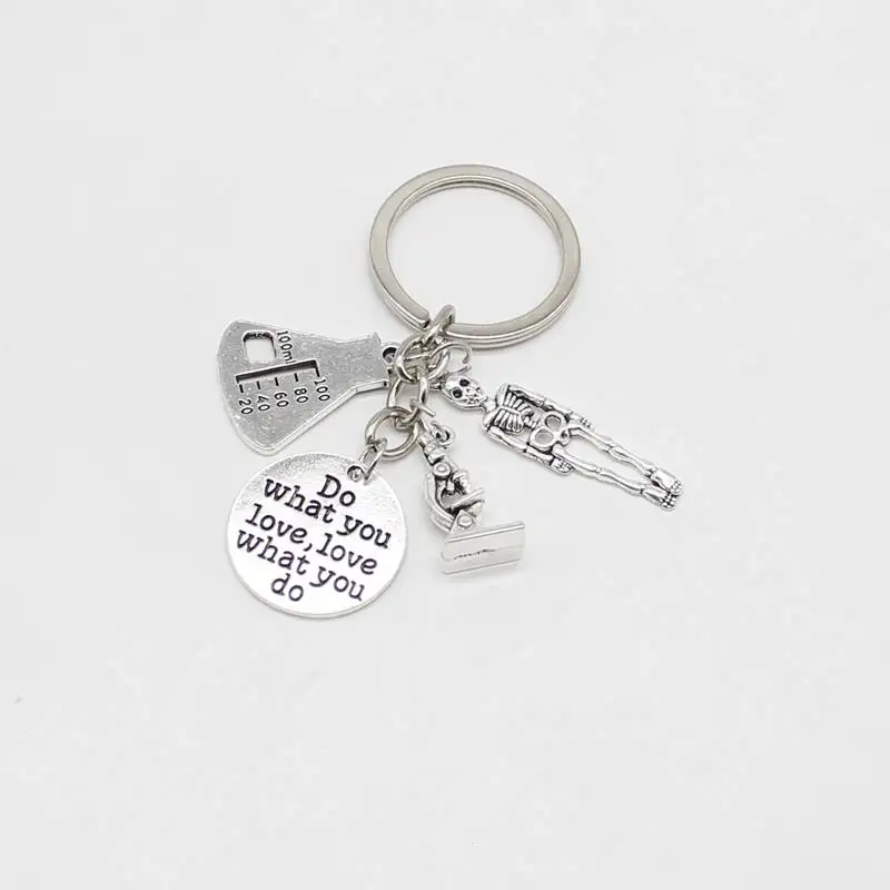 1 microscope keychain science biologist scientist chemistry gift do your favorite thing jewelry charm | Украшения и аксессуары
