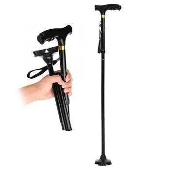

Folding Walking Sticks Aluminum Alloy Walking Climbing Stick Higher Stability Folding Stick with LED Toiletry Kits