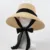 New Women Wide Brim Sun Hats With Rabbion UV Protection Straw Boater Hat Big Size Beach Hat Summer Fisherman Hat Wholesale 7