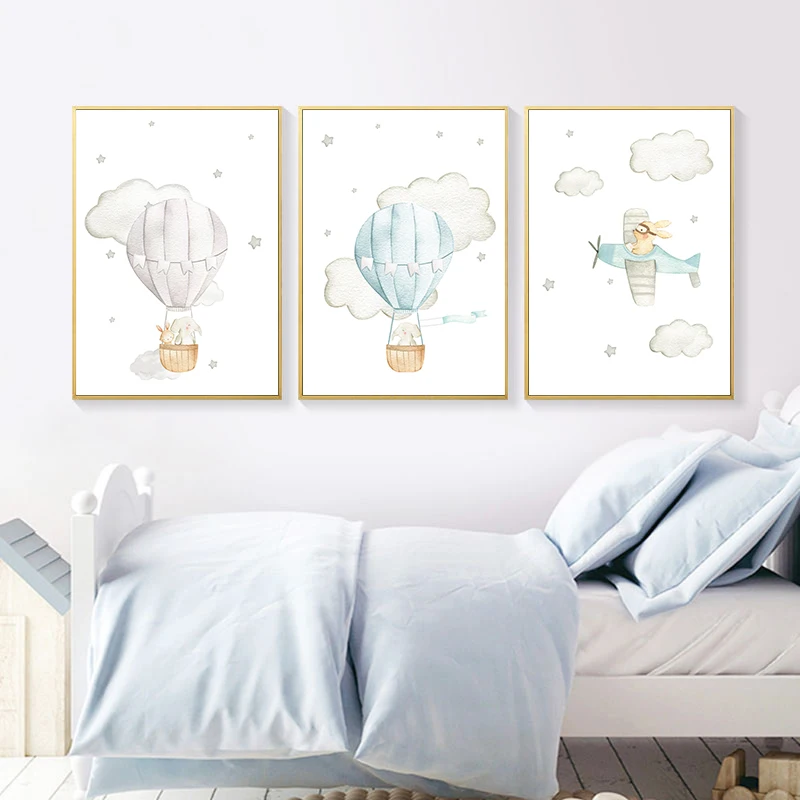 Animal-Balloon-Airplane-Car-Child-Poster-Nursery-Canvas-Print-Wall-Art-Painting-Nordic-Kids-Decoration-Picture (1)