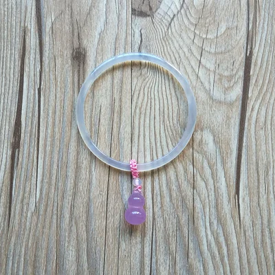 Натуральный агат тонкий браслет ремень с тыквой лотоса небольшой кулон женщина - Цвет камня: 56mm