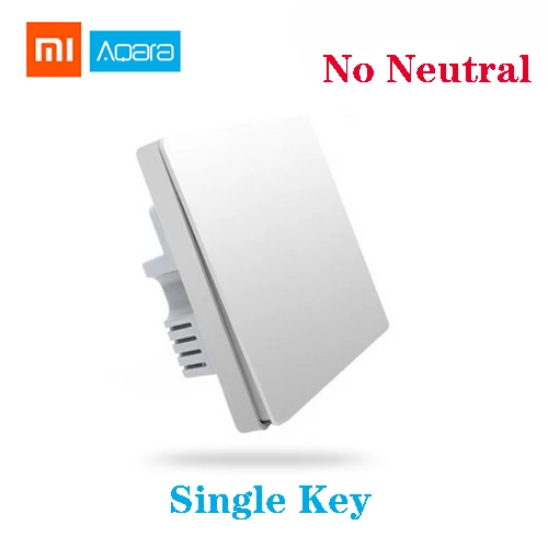 no neutral single Xiao mi Aqara настенный выключатель Умный ZigBee Zero Line Fire Wire светильник с дистанционным управлением беспроводной ключ настенный выключатель без нейтрального mi Home - Цвет: no neutral single