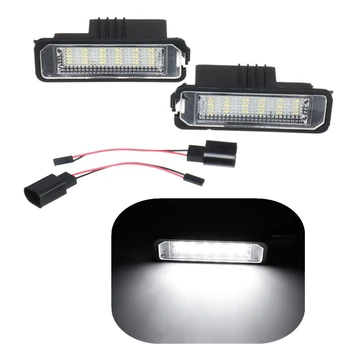 

2Pcs 12V 5W LED Number License Plate Lights Lamps For VW GOLF 4 6 Polo 9N For Passat Car License Plate Lights Exterior Access