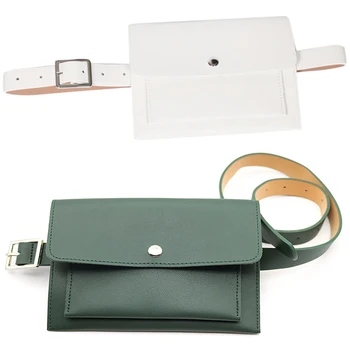 

Classic Trendy Waist Bags Fashion Women Belt Pack Vintage Mini Bags Pu Leather Simple Casual Belt Bags(White)
