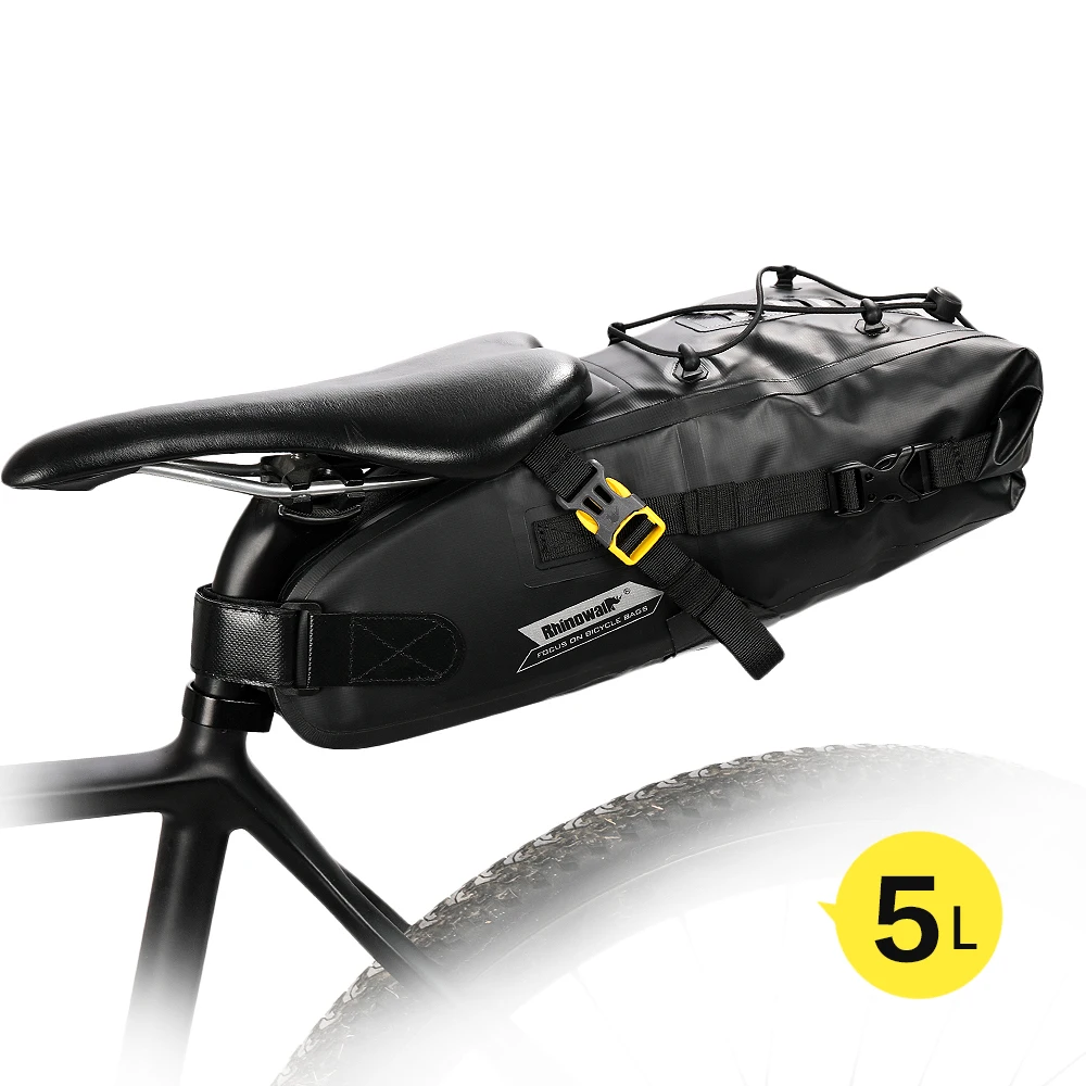 

Rhinowalk 5L Bike Waterproof Bicycle Saddle Bag Reflective Large Capacity Foldable Tail Rear Bag Cycling MTB Trunk Pannier