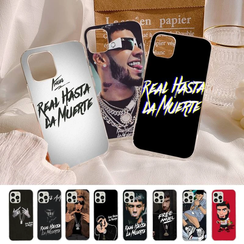 iphone 11 case with card holder Rapper Anuel AA Real Hasta La Muerte Phone Case for iphone 13 8 7 6S Plus X 5S SE 2020 XR 11 12 mini pro XS MAX cute iphone 11 cases