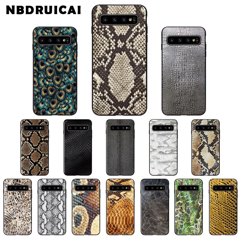 Мягкий силиконовый чехол из ТПУ с текстурой змеиной кожи для Samsung S9 plus S5 S6 edge S7 S8 S10