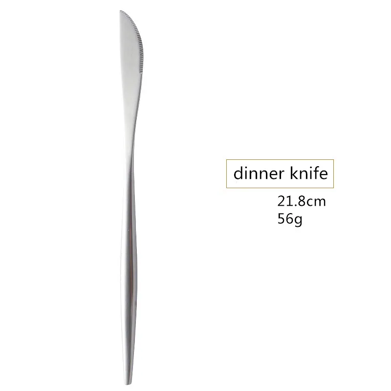 Нож для палочек для еды, ложка и вилка, набор, комплект переносной посуды, стальные столовые приборы, десертный стейк, ложка, нож, вилка, набор, Корейская Прямая поставка - Цвет: 1pc dinner knife