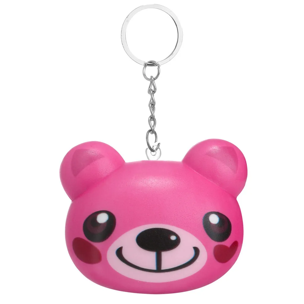 Squishy Toy Soft Slow Rising Animal Face Bread Simulation Bread keychain Stress Reliever Decor Phone Strap Gift #A