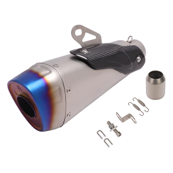 51MM Motorcycle Universal Exhaust Pipe Escape Moto Muffler Carbon Fiber Cover For Ducati V4 Yamaha YZF-R125 R15 GSRX k7 600 Z400