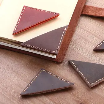 

Triangle Bookmark Handcrafted Leather Reading Marking Accessories Corner Page Maker Gift For Book Lover Readers Teacher
