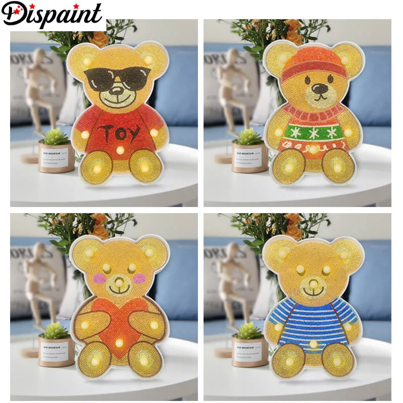 Dispaint Diamond Painting LED Lamp Light 5D Embroidery DIY Rhinestones Unicorn Night Christmas Halloween Gift | Дом и сад