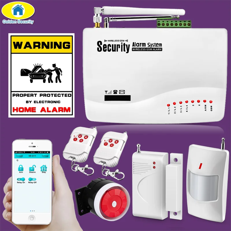 Online High Quality 10A APP Control Wireless GSM Dual Antenna Alarm Systems Security Home 850 900 1800 1900MHz Spanish Russian English