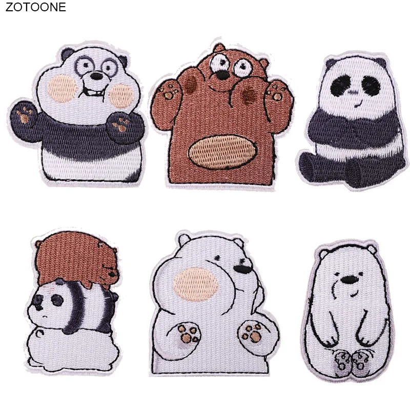 

ZOTOONE Iron on Cute Bear Patch for Clothing Sew on Sticker for Kids Diy Heat Transfer Embroidered Diy Applications Fabric G