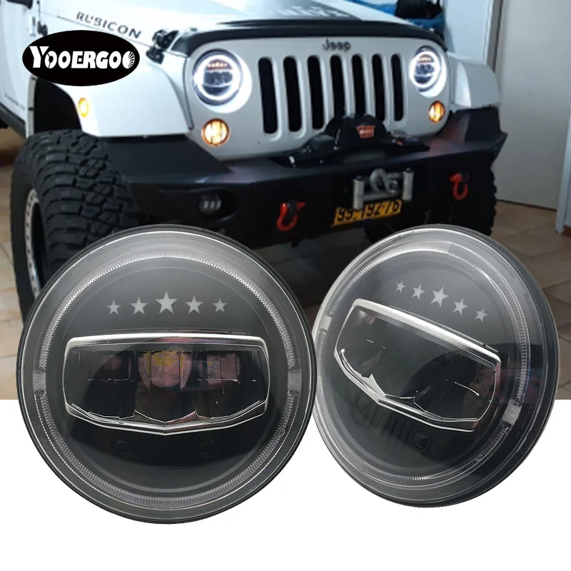 Автомобильные аксессуары светодиодные 7-дюймовые фары для Jeep Wrangler JK 7 дюймов