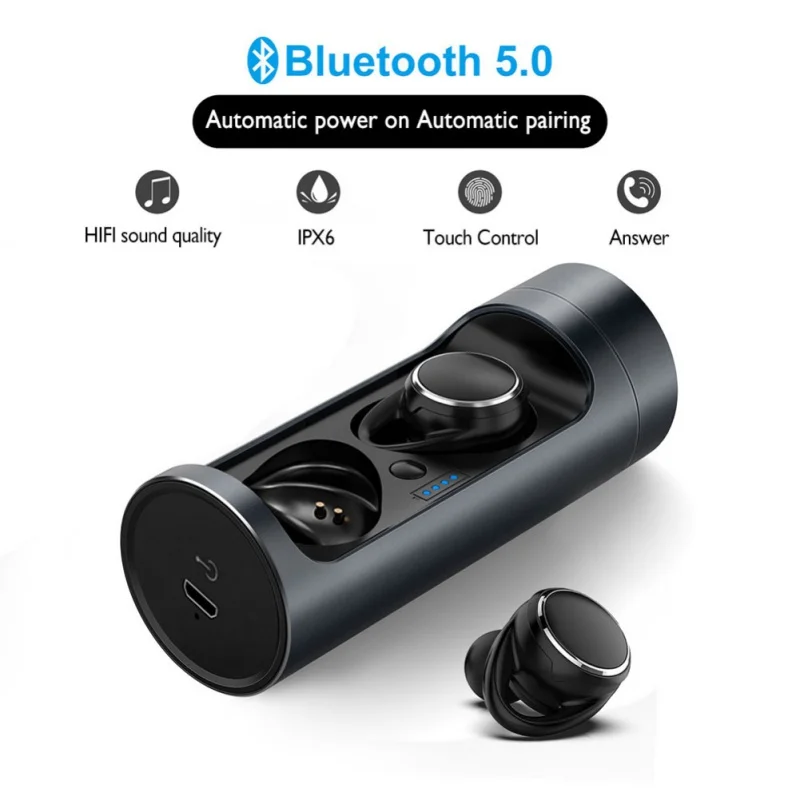 Бинауральная спортивная водонепроницаемая гарнитура беспроводная стерео Bluetooth 5,0 наушники HiFi качество звука Адаптивное шумоподавление с микрофоном