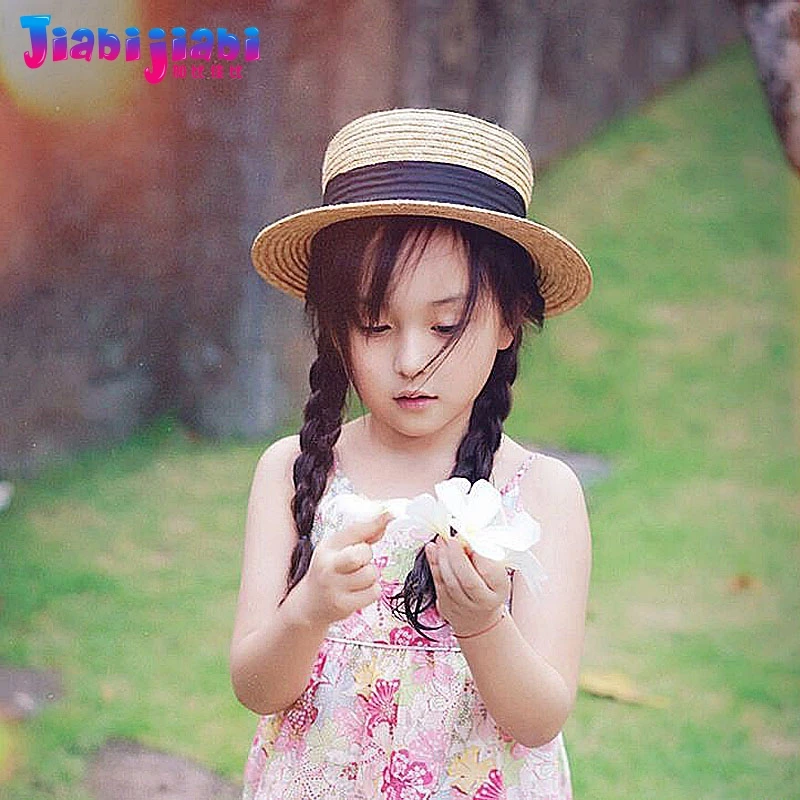 Летняя соломенная шляпа для родителей и детей девочек маленьких принцесс